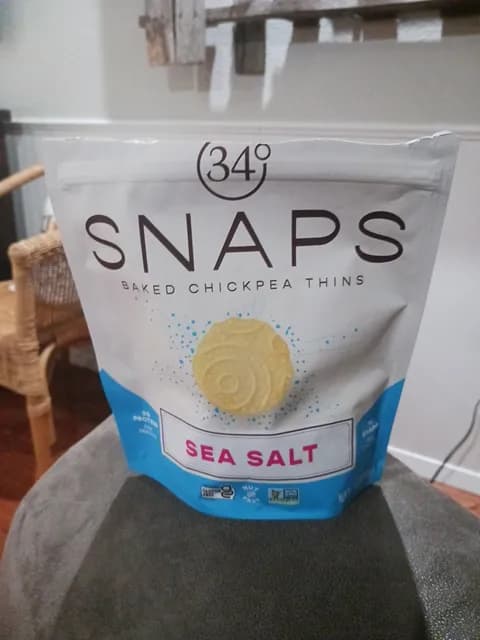34 Degrees Sea Salt Baked Chickpea Thins Snaps