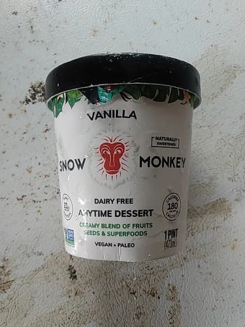 Snow Monkey Vanilla Dairy Free Anytime Dessert