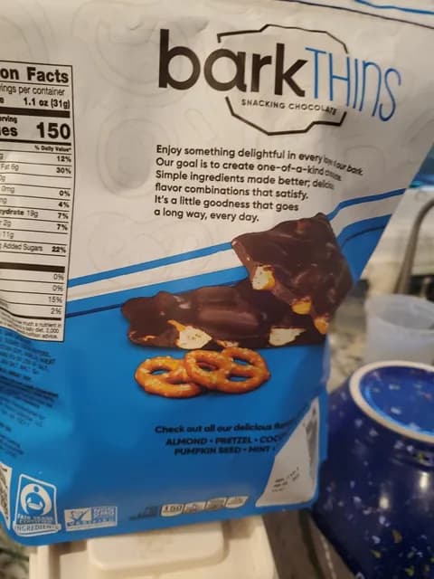 Barkthins Dark Chocolate Pretzel & Sea Salt Snacking Chocolate