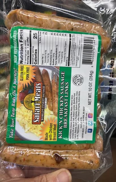 Safari Meats Kick'N Chicken Sausage Breakfast Links