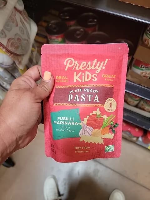 Presty Kids Plate Ready Pasta Fusilli Marinara Pasta In Marinara Sauce