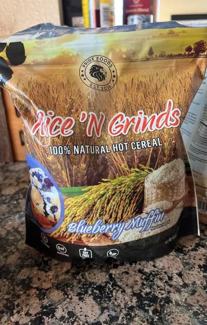 Pride Foods Rice 'N Grinds 100% Natural Hot Cereal Blueberry Muffin