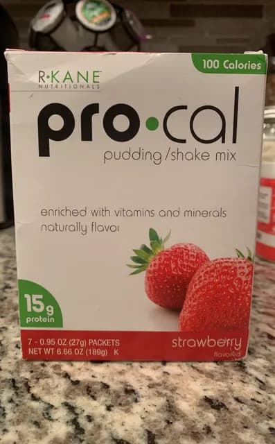 R-Kane Nutritionals Pro Cal Pudding/Shake Mix, Strawberry Flavor
