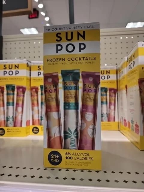 Sun Pop  Cocktails, Peach, Tropical And Strawberry Flavors