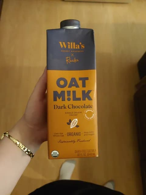 Willa'S X Raaka Organic Dark Chocolate Oat Milk