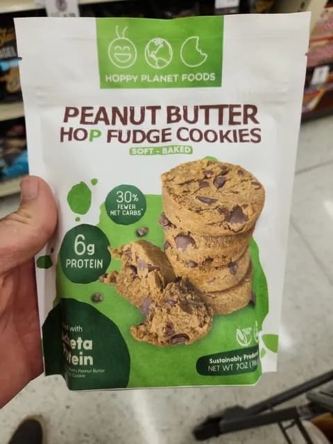 Hoppy Planet Foods Peanut Butter Hop Fudge Cookies