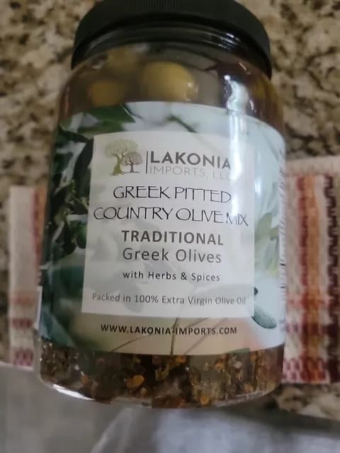Lakonia Imports, Llc Greek Pitted Country Olive Mix Traditional Greek Olives With Herbs & Spices