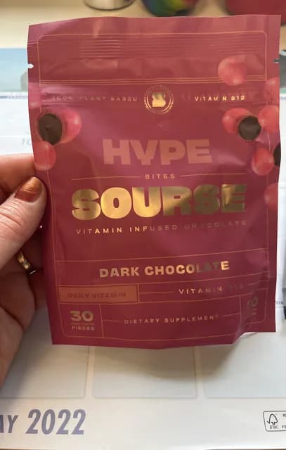 Sourse Hype Bites Vitamin Infused Dark Chocolate