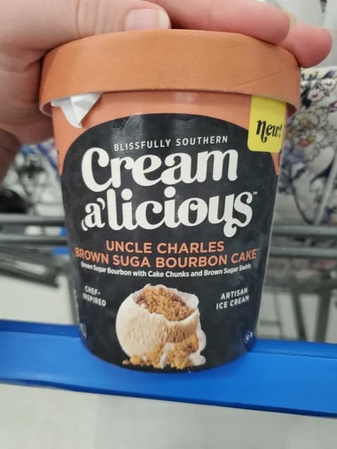 Creamalicious Uncle Charles Brown Suga Bourbon Cake Artisan Ice Cream