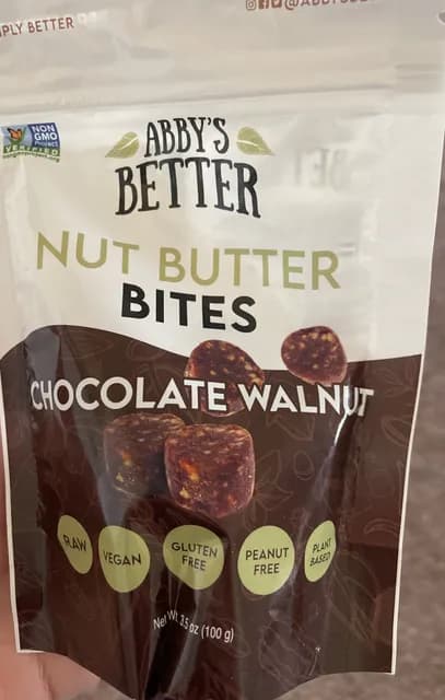Abby'S Better Chocolate Walnut Nut Butter Bites