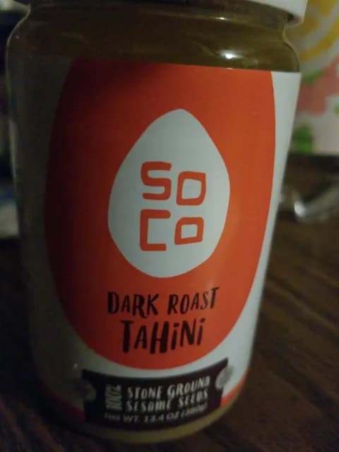 Soco Dark Roast Tahini 100% Stone Ground Sesame Seeds