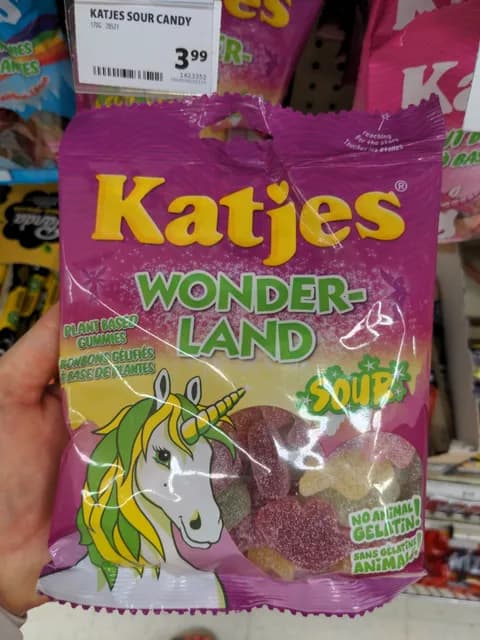 Katjes Wonderland Plant Based Gummies No Animal Gelatin Sour