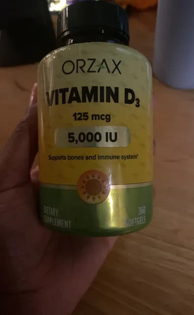 Orzax Vitamin D3 5,000 Iu Softgels