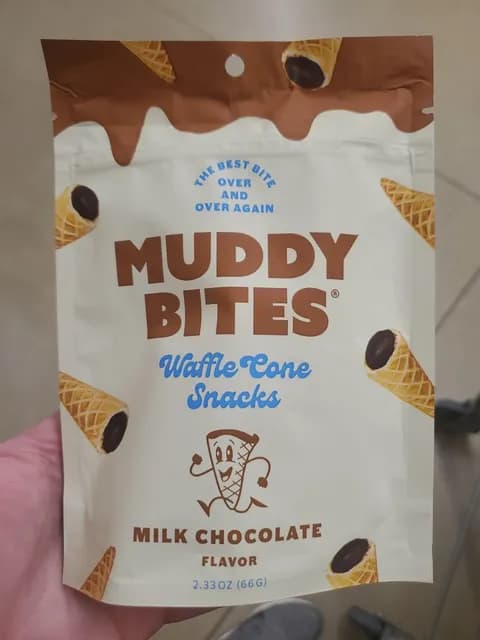 Muddy Bites Waffle Cone Snacks Milk Chocolate Flavor