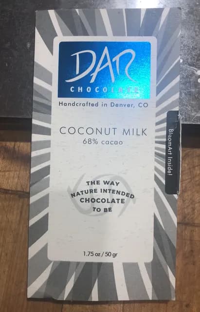 Dar Chocolate Coconut Milk 68% Cacao