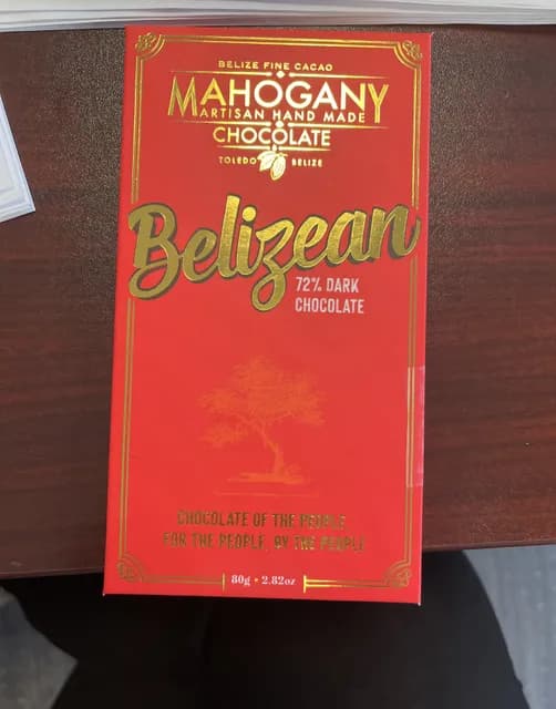 Mahogany Belizean Chocolate, 72% Dark Chocolate