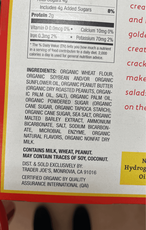 Trader Joe'S Organic Mini Peanut Butter Sandwich Crackers