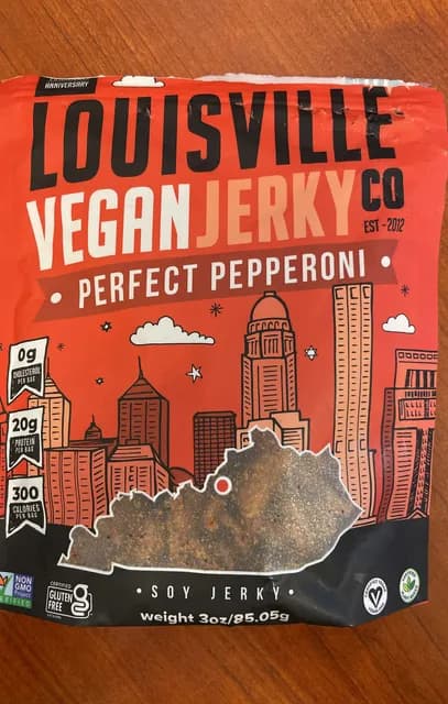 Louisville Vegan Jerky Co Perfect Pepperoni Soy Jerky