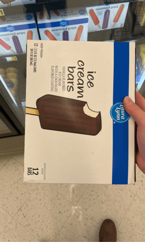 Laura Lynn Vanilla Flavored Ice Cream With A Chocolate Flavored Coating Ice Cream Bars