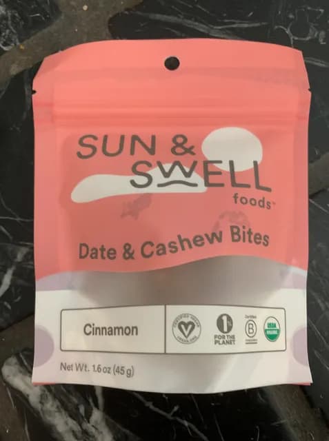 Sun & Swell Foods Cinnamon Date & Cashew Bites