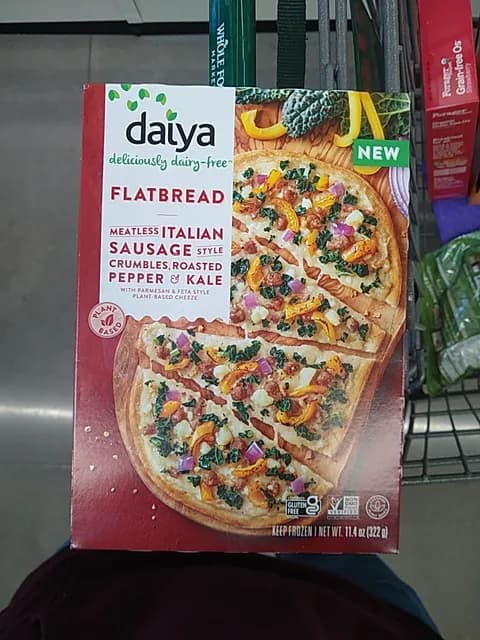Daiya Deliciously Dairy-Free Flatbread Meatless Italian Sausage Style Crumbles, Roasted Pepper & Kale