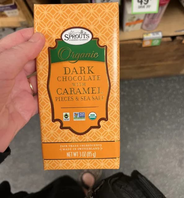 Sprouts Farmers Market Organic Dark Chocolate With Caramel Pieces & Sea Salt
