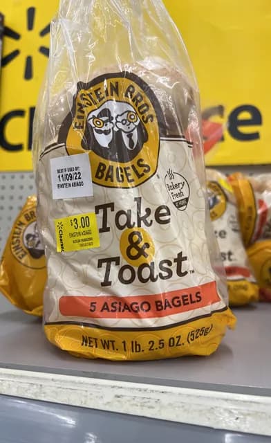 Einstein Bros Bagels Take & Toast 5 Asiago Bagels