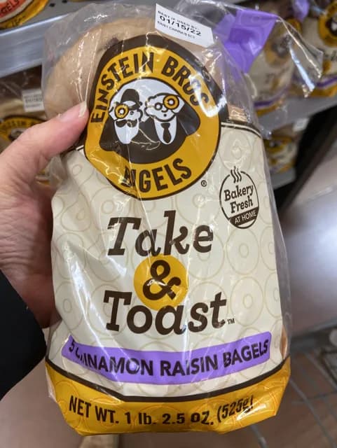 Einstein Bros Bagels Take & Toast 5 Cinnamon Raisin Bagels