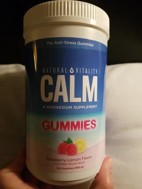 Natural Vitality Calm Magnesium Supplement Raspberry-Lemon Flavor Gummies