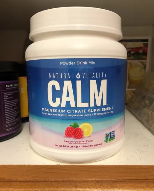 Natural Vitality Calm Magnesium Citrate Supplement Raspberry-Lemon Flavor