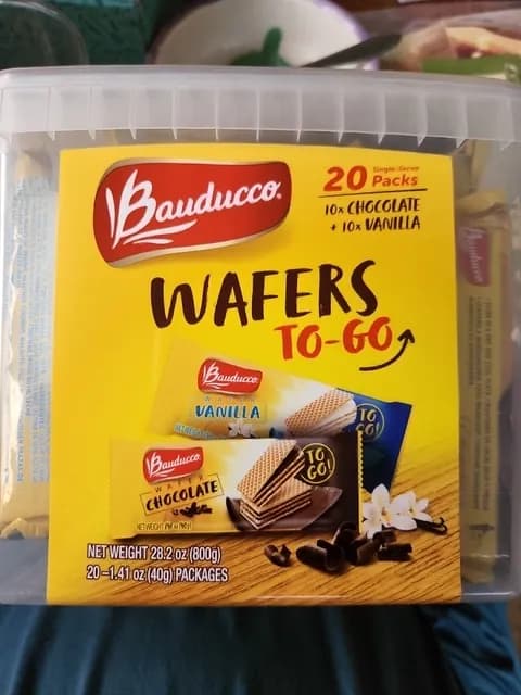 Bauducco Wafers To-Go Wafer Vanilla, Wafer Chocolate