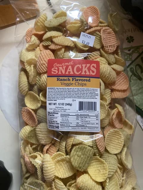 Gourmet Snacks Ranch Flavored Veggie Chips