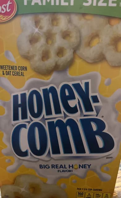 Post Honey-Comb Big Real Honey Flavor! Sweetened Corn & Oat Cereal