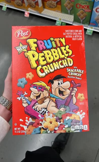 Post Fruity Pebbles Crunch'D With Snackable Crunchy Rockstar Shapes