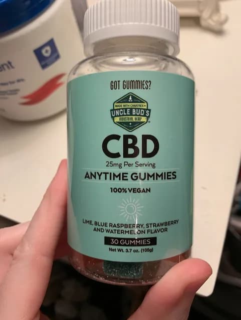 Uncle Bud'S Cbd Anytime Gummies Lime, Blue Raspberry, Strawberry And Watermelon Flavor