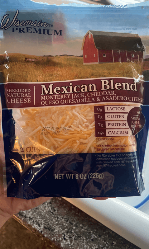 Wisconsin Premium Mexican Blend Monterey Jack, Cheddar, Queso Quesadilla & Asadero Cheeses