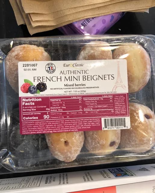 Euroclassic Authentic French Mini Beignets Mixed Berries