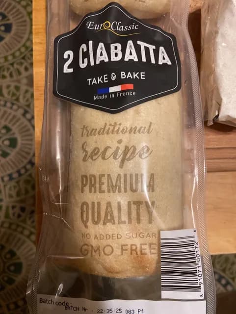 Euro Classic 2 Ciabatta Take & Bake