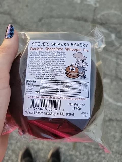 Steve'S Snacks Bakery Double Chocolate Whoopie Pie