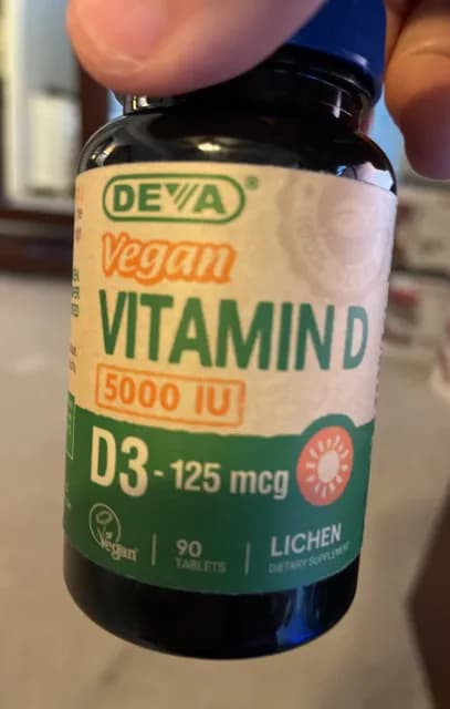 Deva Vegan Vitamin D3 5000 Iu Lichen Dietary Supplement