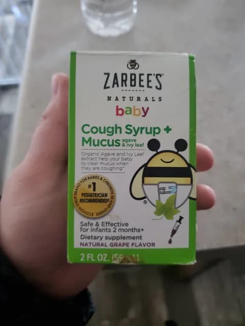 Zarbee'S Naturals Baby Cough Syrup + Mucus Natural Grape Flavor