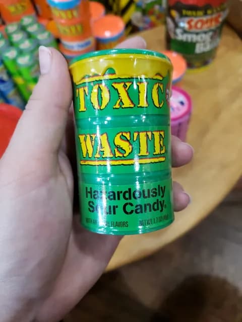 Toxic Waste Hazardously Sour Candy Green Drum