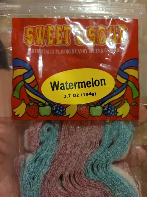 Sweet & Sour Watermelon Candy Belts & Gummies