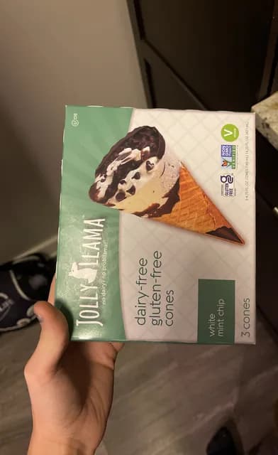 Jolly Llama Dairy-Free Gluten-Free Cones White Mint Chip