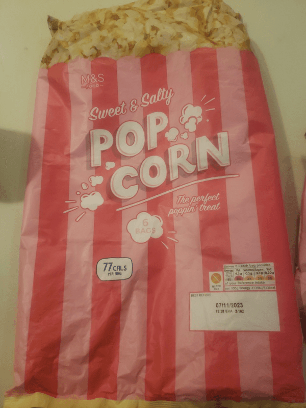 M&S Food Sweet & Salty Popcorn