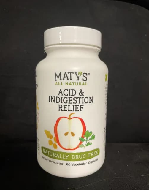 Maty'S All Natural Acid & Indigestion Relief 60 Vegetarian Capsules