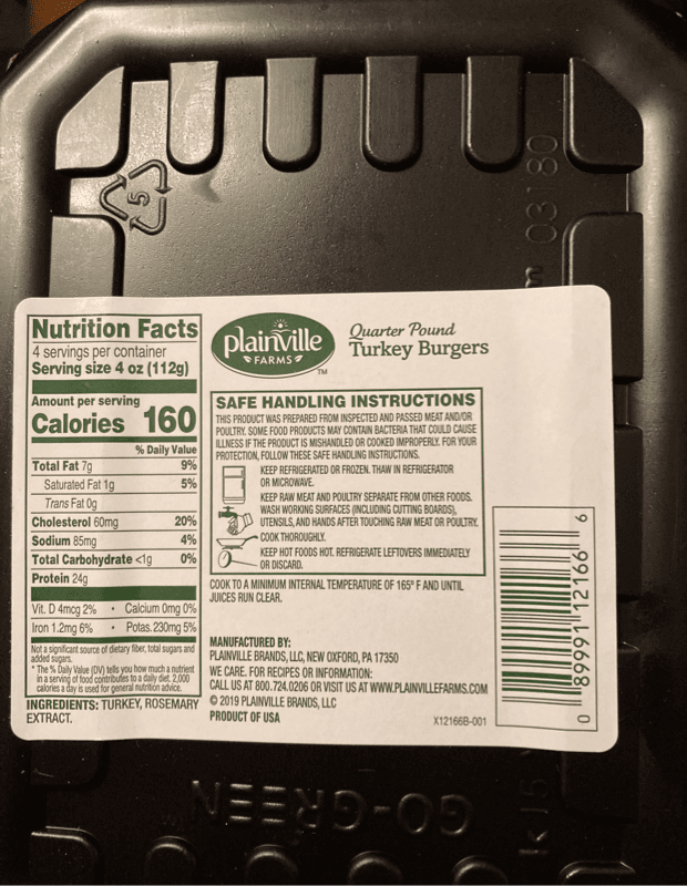 Plainville Farms Turkey Burgers