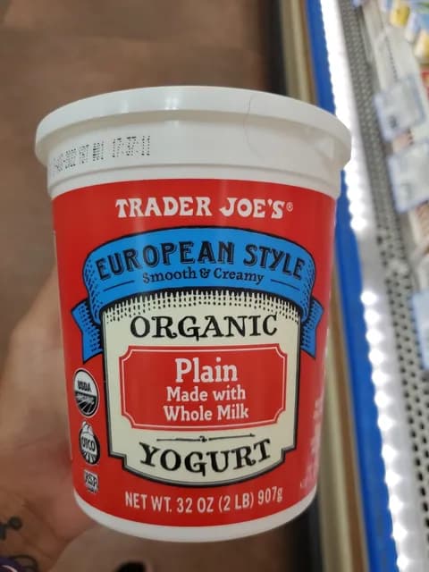 Trader Joe’S European-Style Organic Plain Whole Milk Yogurt