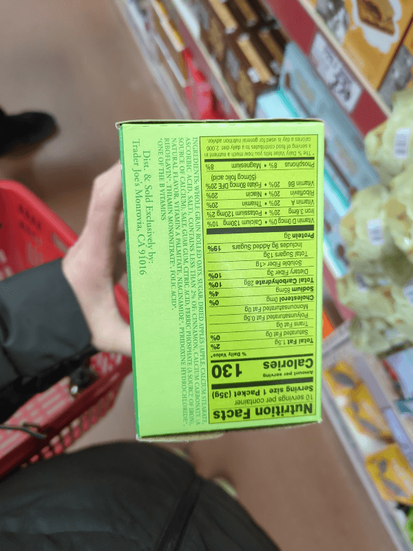 Trader Joe'S Apples & Cinnamon Instant Oatmeal