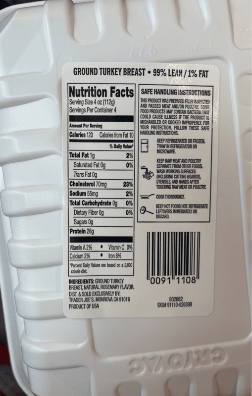 Trader Joe'S Ground Turkey Breast